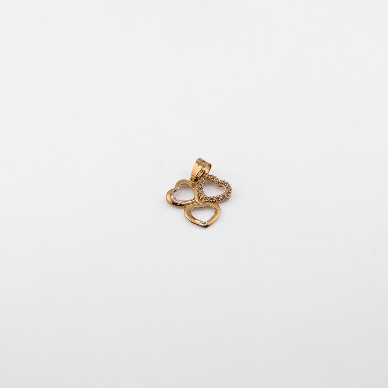 Dije 3 Corazones C/p 10k 1.6g