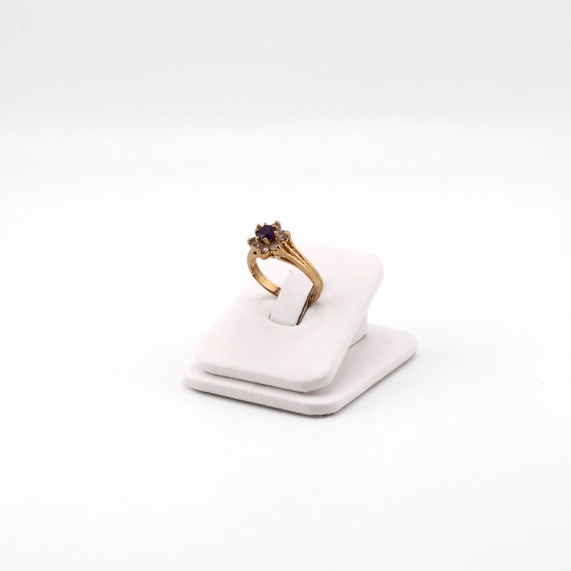 Anillo Flor C/p Morada 10k 3.5g #6