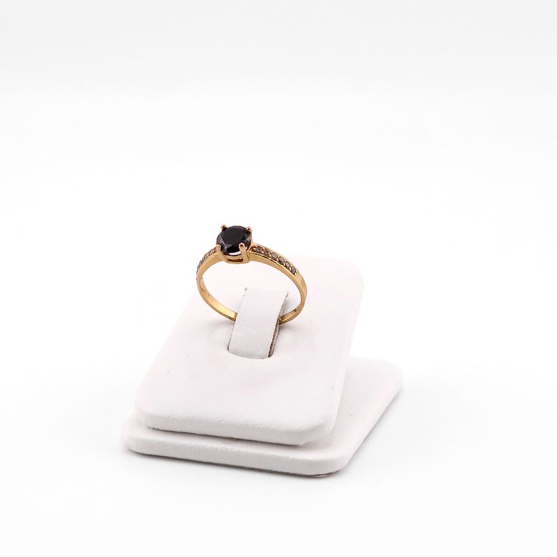 Anillo C/p Negra 10k 1.7g #7.5