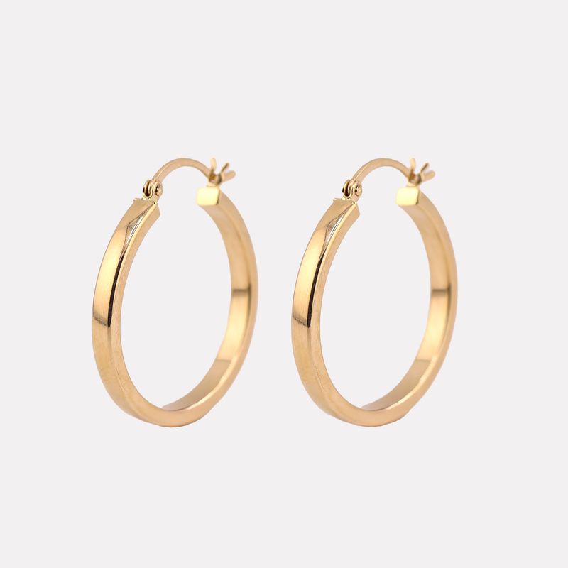 Arracadas Tubo Cuadro 14k 2.5g