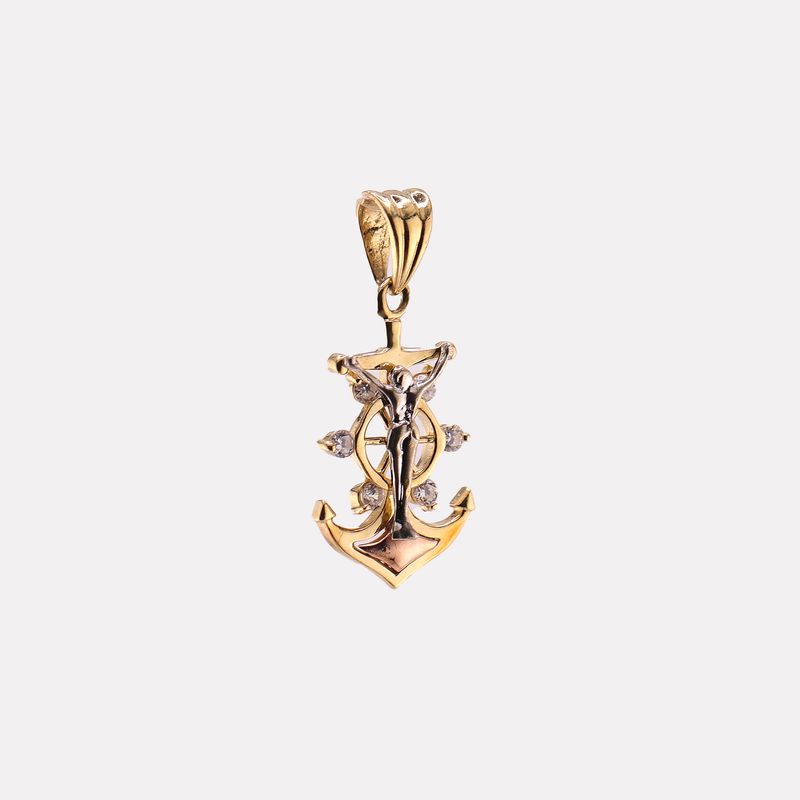 Dije Ancla Cristo 14k 3.2g