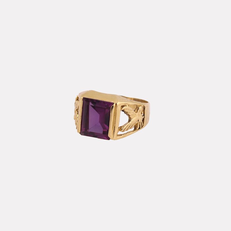 Anillo C/p Cuad. Violeta 14k 5.3g #9