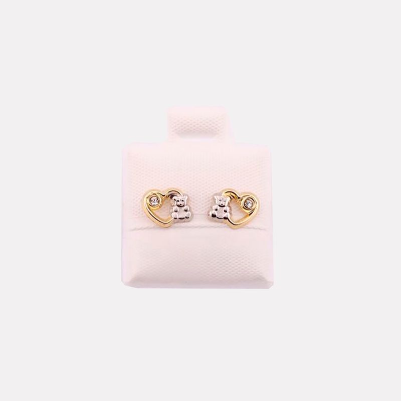 Broqueles Corazón/ Osito 10k 0.3g