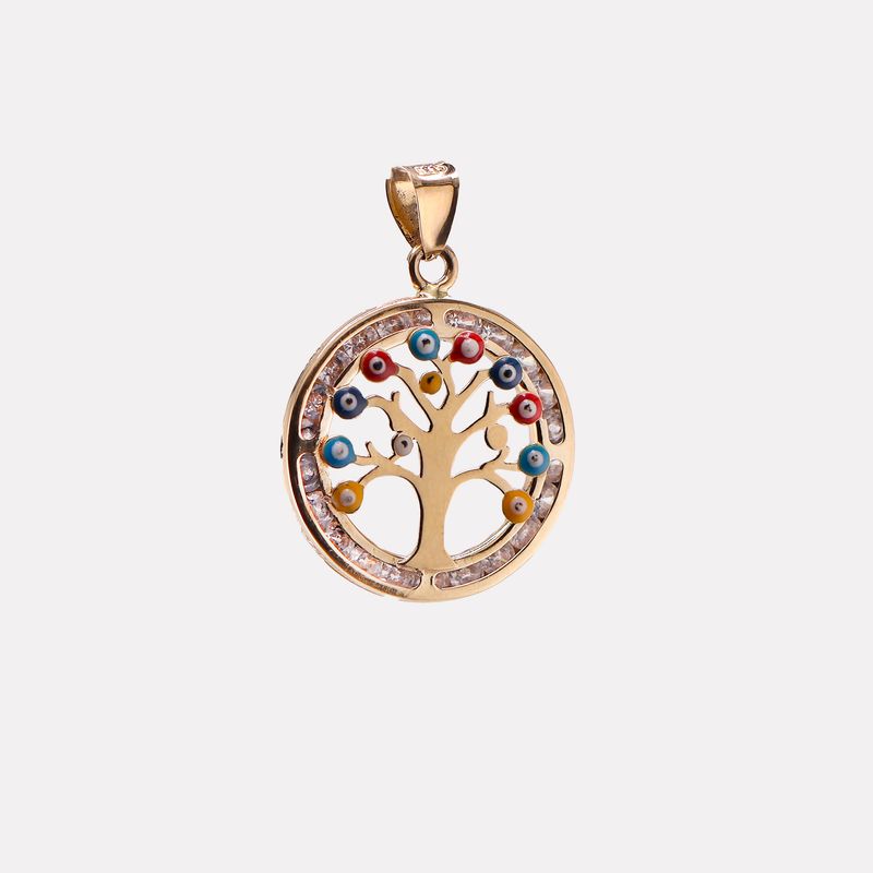 Dije Arbol Ojitos C/p 14k 1.4g