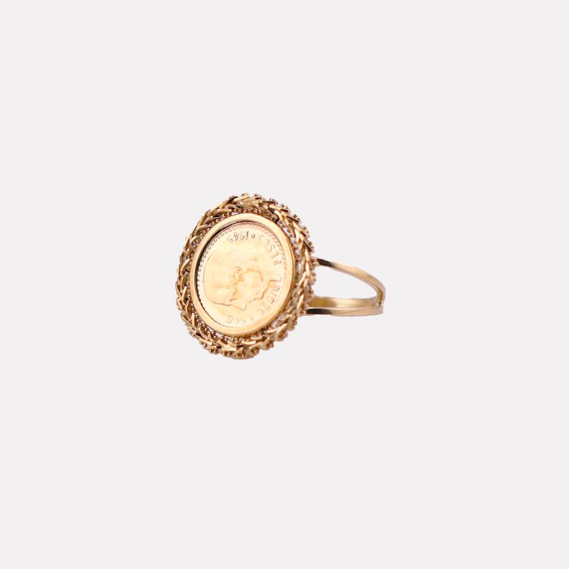 Anillo Imit. Moneda $2.5 14k 5.7g #8