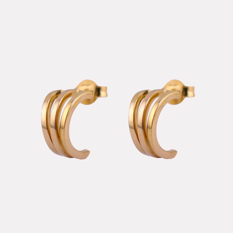 Aretes 3 Lineas 14k 1.7g