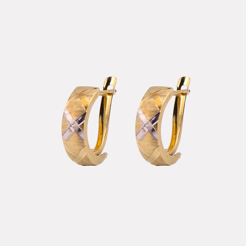 Media Arracada Facetada14k 1.8g