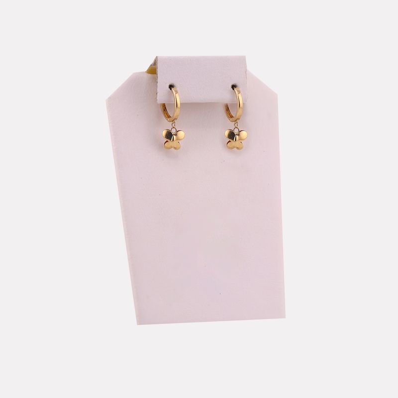Aretes Huggies Mariposa 14k 1.2g