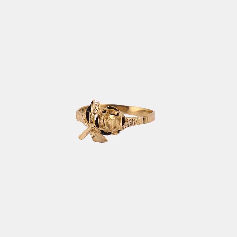 Anillo Rosa 14k 1.9g #7.5