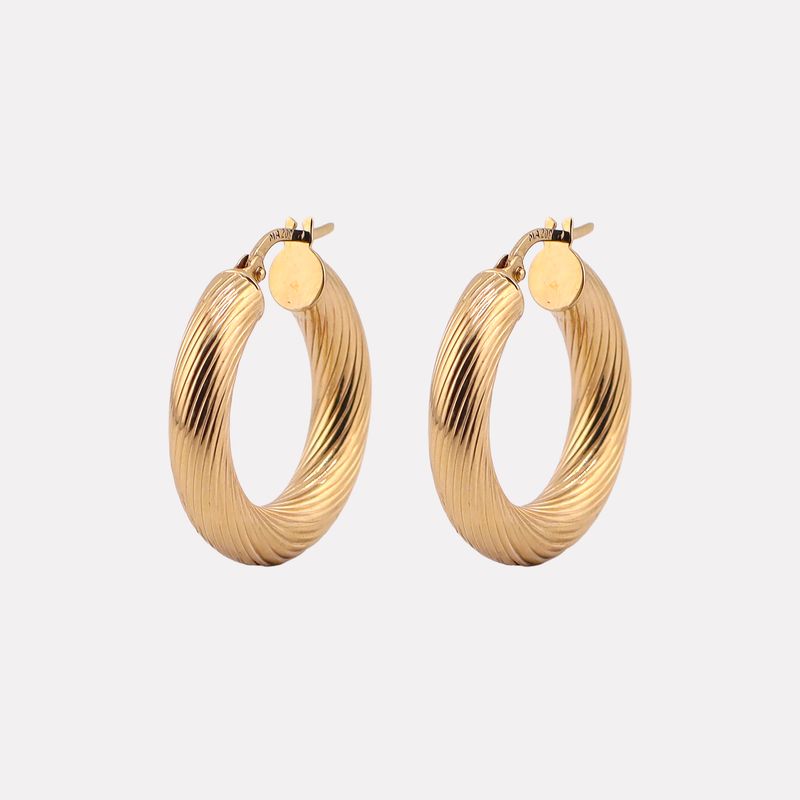 Arracadas Tubo Relim. 14k 3.2g