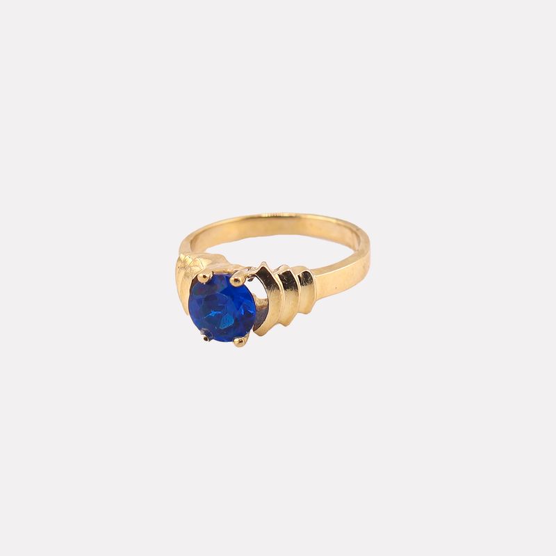 Anillo C/p Azul 14k 4.1g