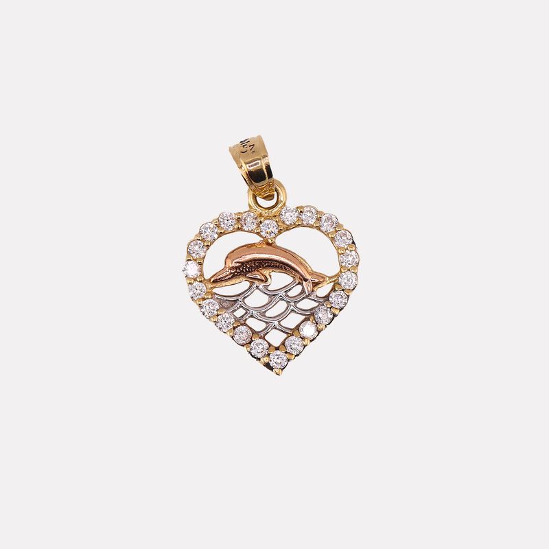 Dije Corazon/delfin C/p 14k 1.3g