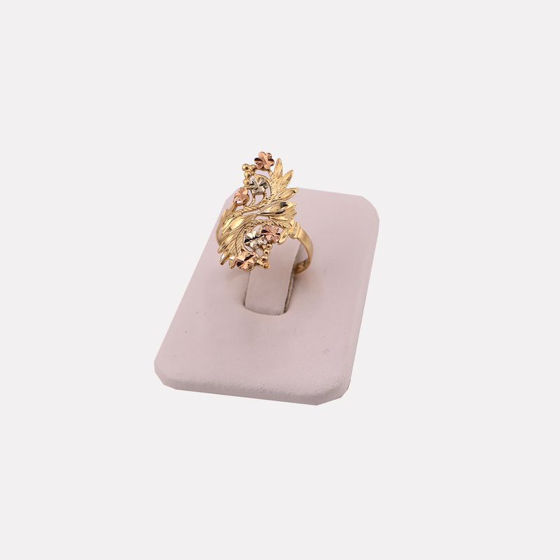 Anillo Flores /hojas 14k 2.6g #6
