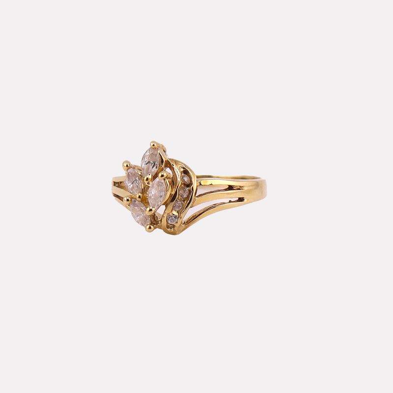 Anillo Hojas 14k 2.5g #6