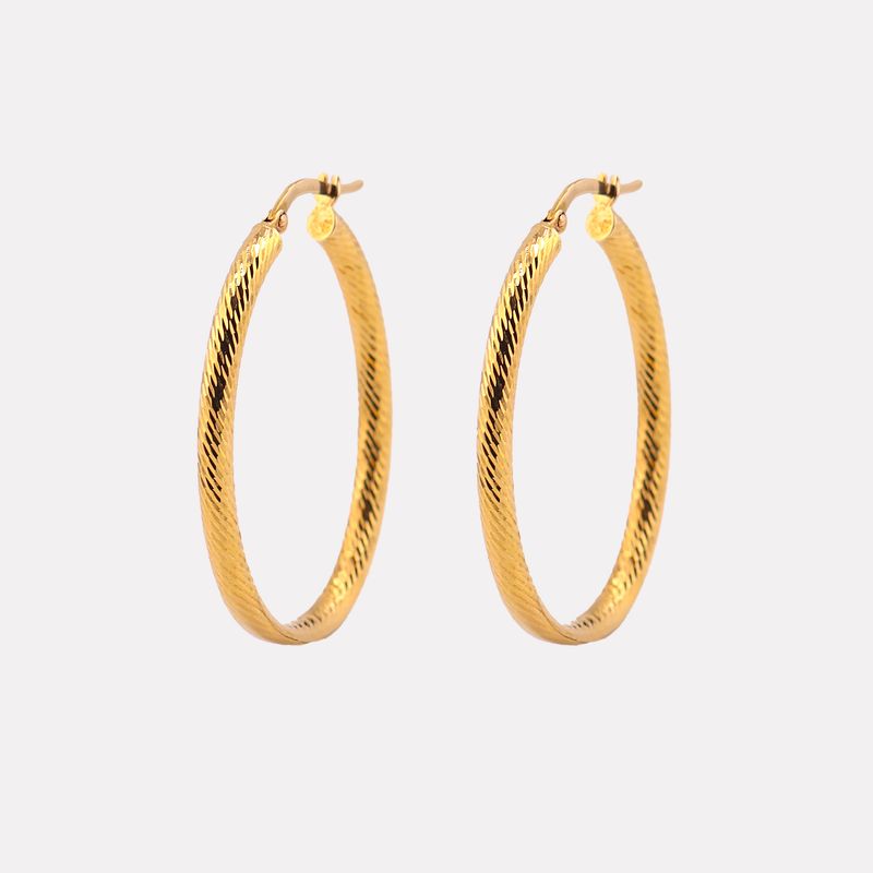 Arracadas Ovalo Relimada 14k 3.1g