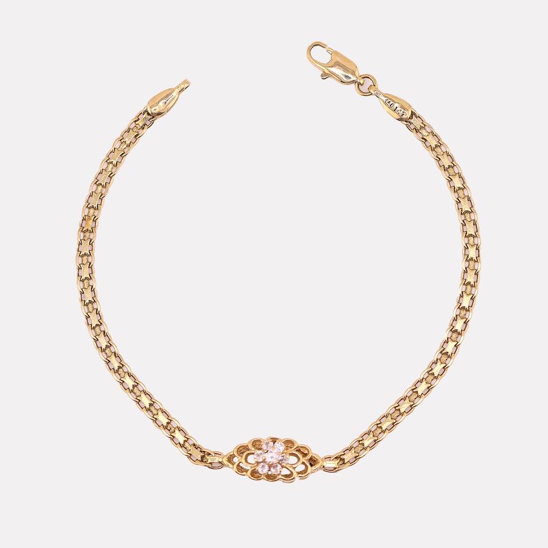 Pulso Flor C/p 14k 4.9g 18cm