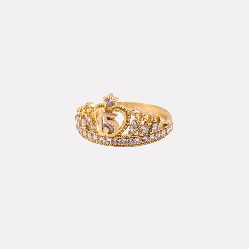 Anillo 15años C/p 14k 3.1g #8