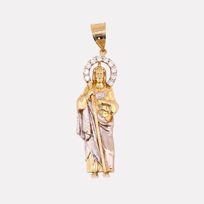 Dije San Judas C/piedras 14k 7.9g
