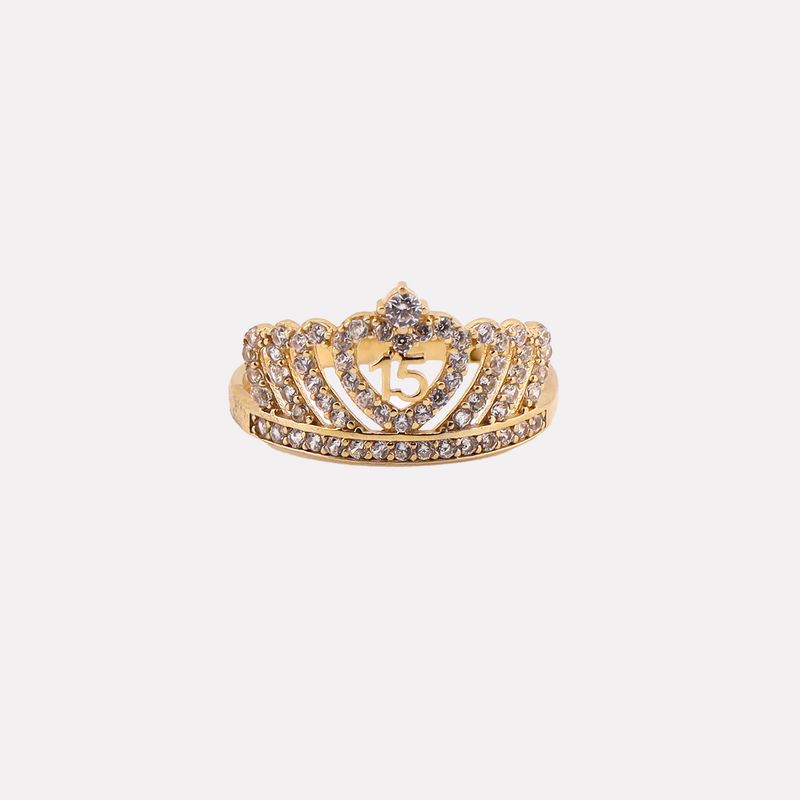 Anillo Corona 15 Años 14k 1.9g #8.5