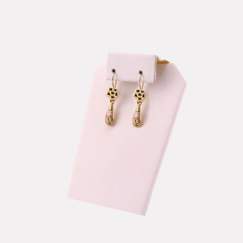 Aretes Gota/flor 14k 1.3g