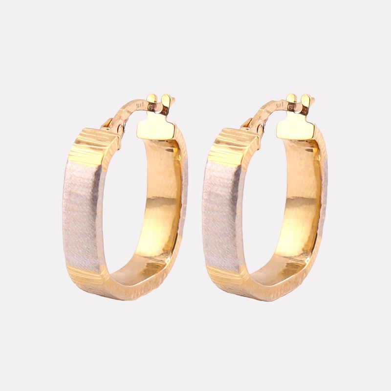 Arracadas Cuadradas Tonos 14k 1.7g