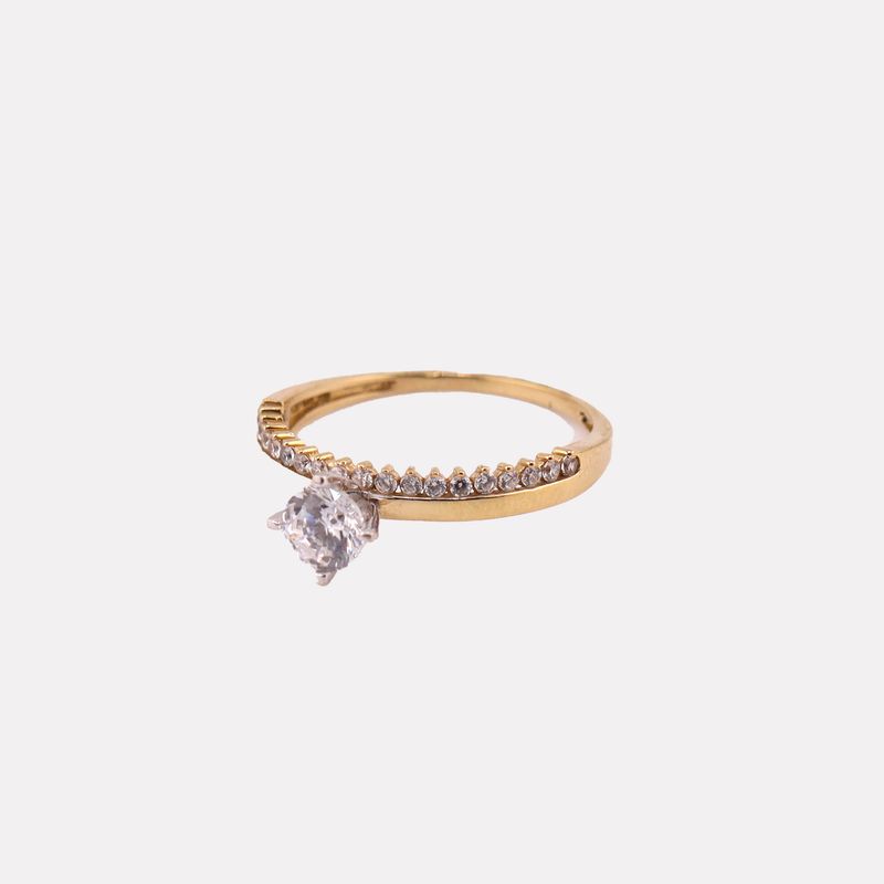 Anillo De Compromiso Linea 14k 1.8g #7