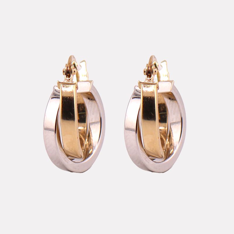 Arracadas Dos Tonos 14k 1.5g