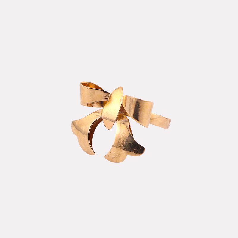 Anillo Moño Liso 10k 3.5g #8