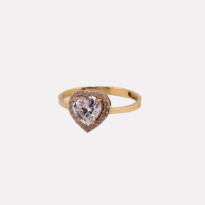 Anillo C/p Corazón 14k 1.7g  #7.5