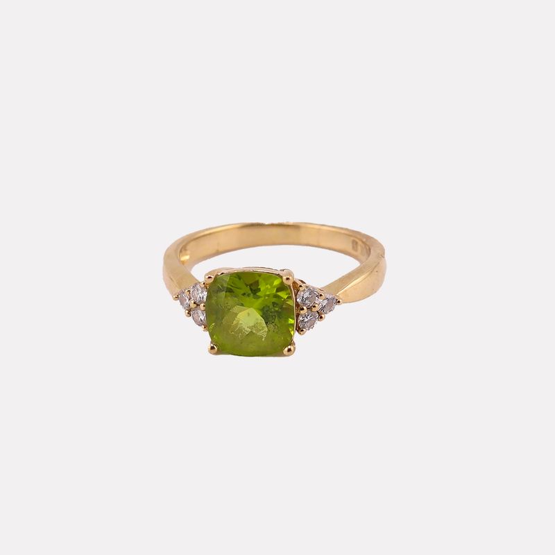 Anillo C/p Verde 14k 3.5g #7