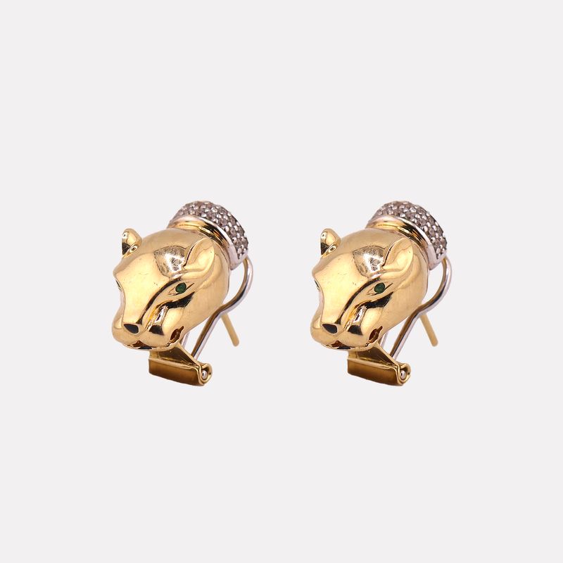 Aretes Pumas C/p Colores  14k 10.7g
