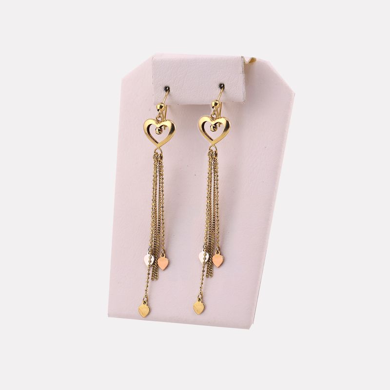 Aretes Colg. Corazon 14k 3.3g