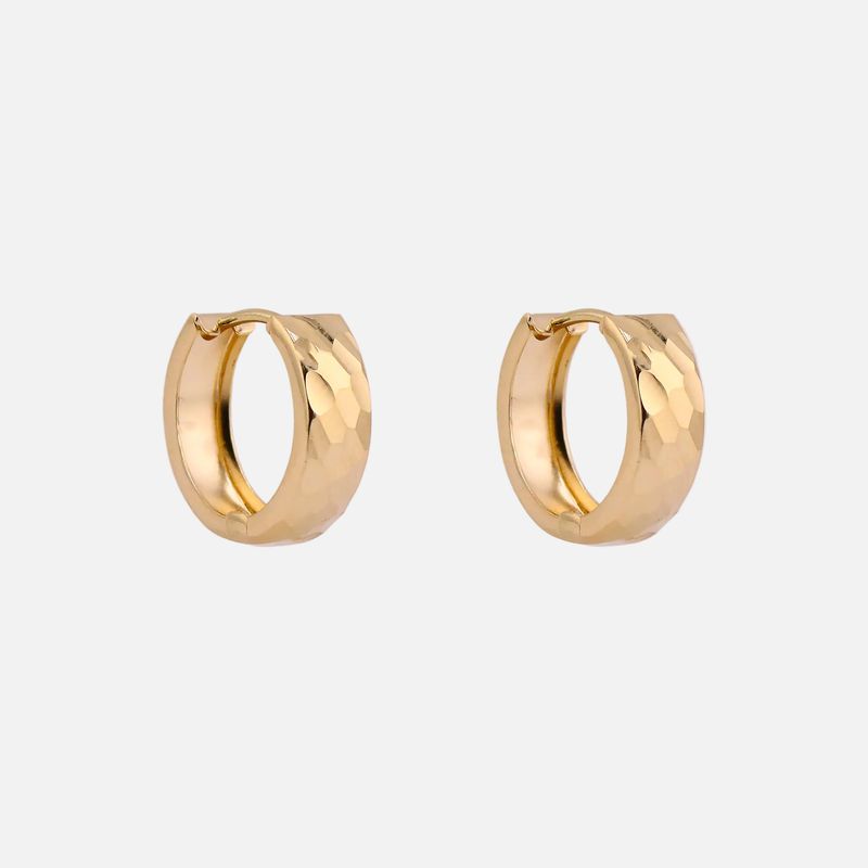 Aretes Huggies Facetados 10k 2.1g