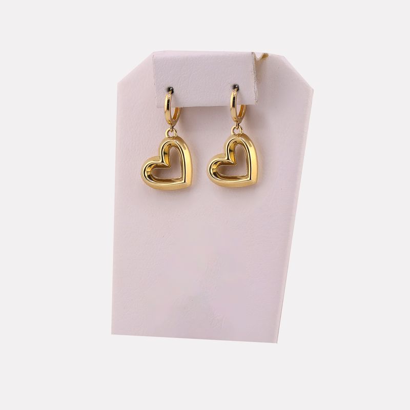 Aretes Huggies Corazon Colg. 14k 2.7g
