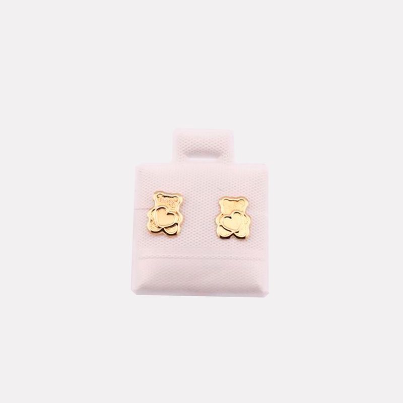 Broqueles Oso Platinado 10k 0.3g