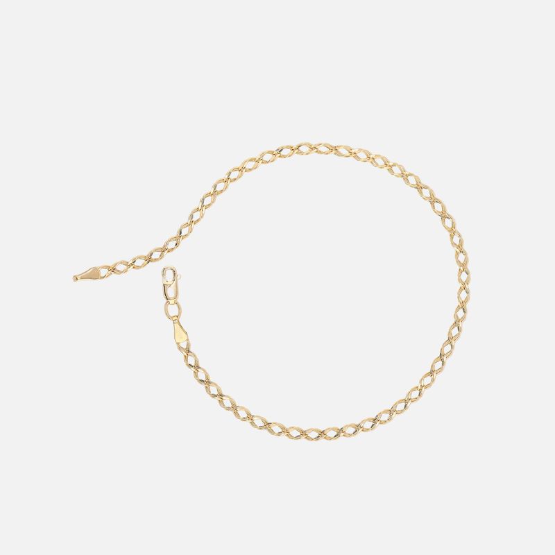 Pulso Doble Rombo 14k 2.2g 18.4cm