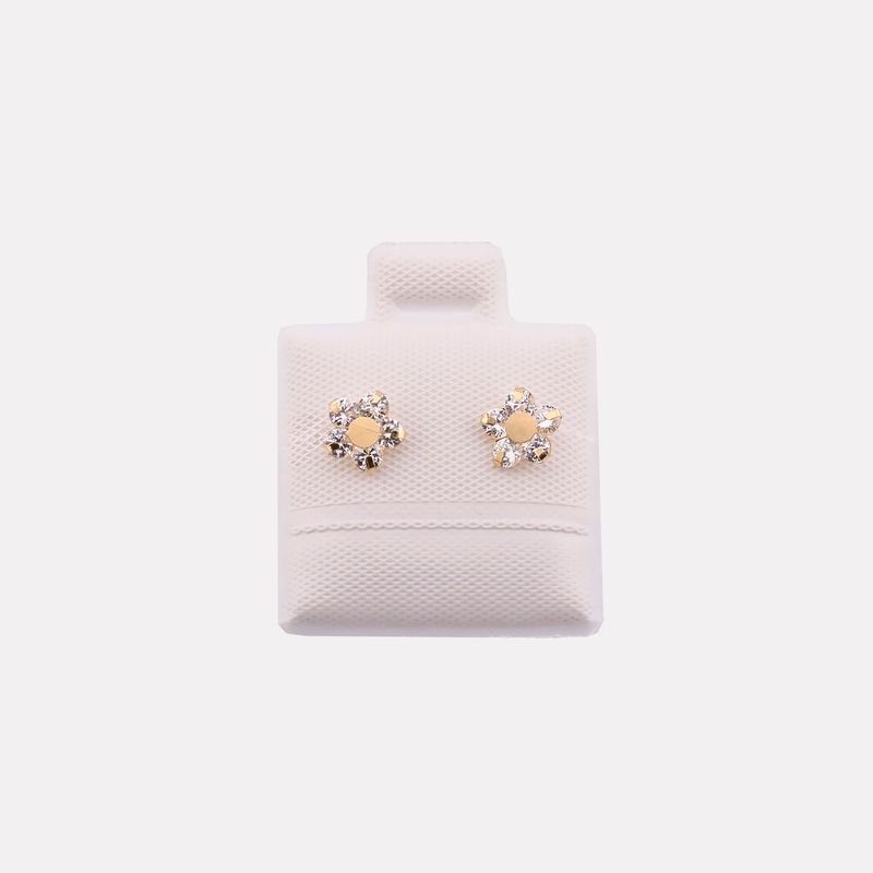 Broqueles Flor  5 Petalos C/p 10k 0.3g