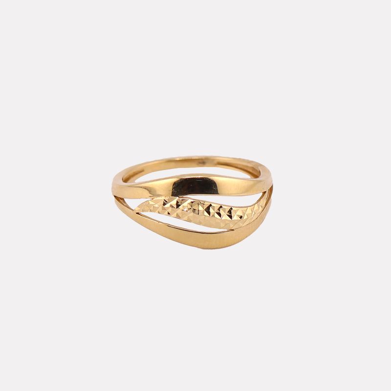 Anillo Onda Relimada 14k 1.6g #6