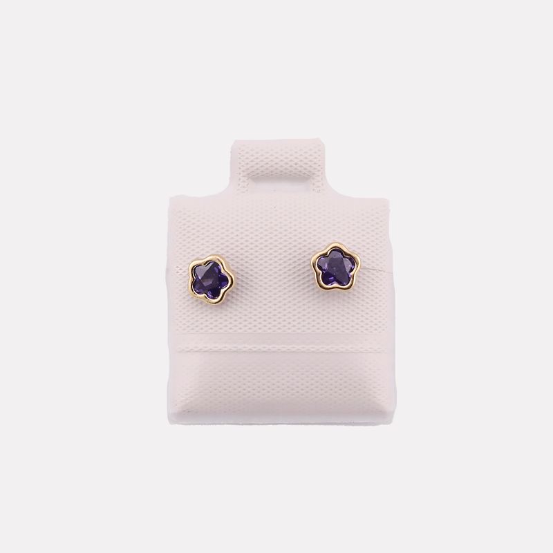 Broqueles Bisel Flor #5 10k 0.5g