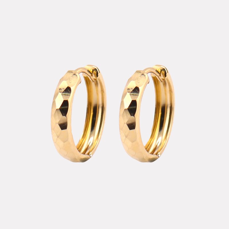 Aretes Huggies Facetados 14k 1.3g