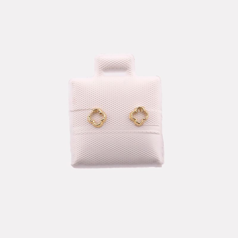 Broqueles Trebol Silueta 10k 0.1g