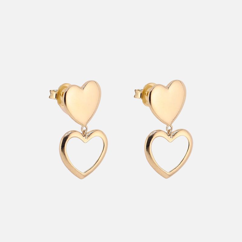 Aretes Corazon Colg. 10k 2.1g