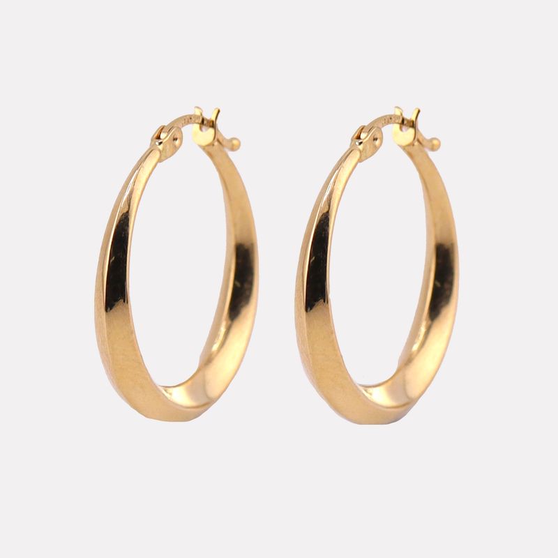 Arracadas Canasta Lisas 14k 2.7g
