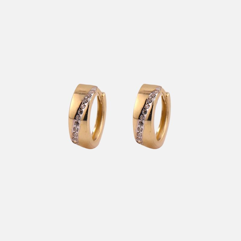 Aretes Huggies Linea C/p 14k 2.1g