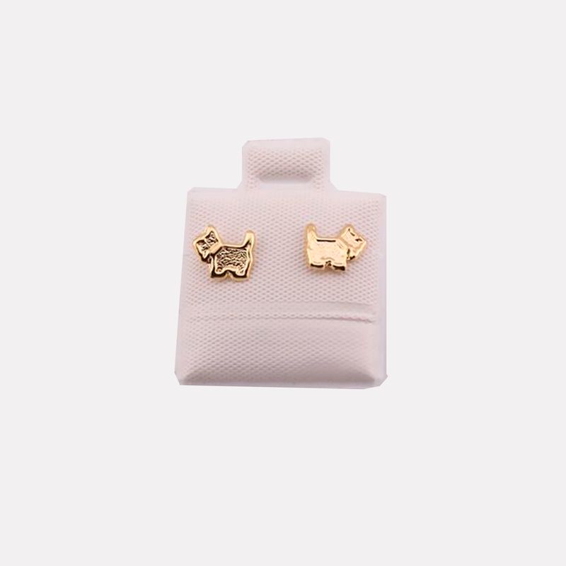 Broqueles Perrito Platinado 10k 0.2g