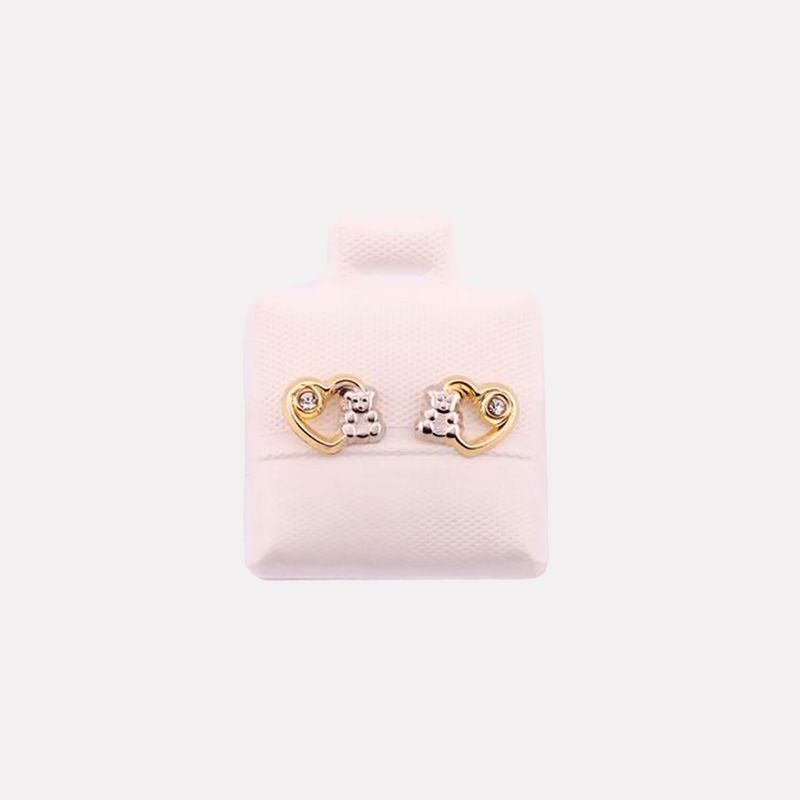 Broqueles Corazón/ Osito 10k 0.3g