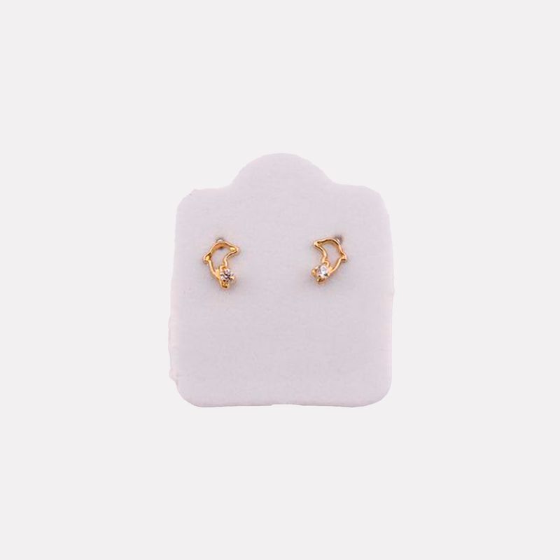 Broqueles Delfin Silueta C/p 10k 0.2g