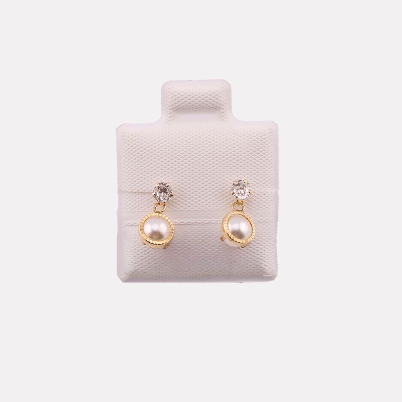 Broqueles Colgante Perla 10k 0.4g