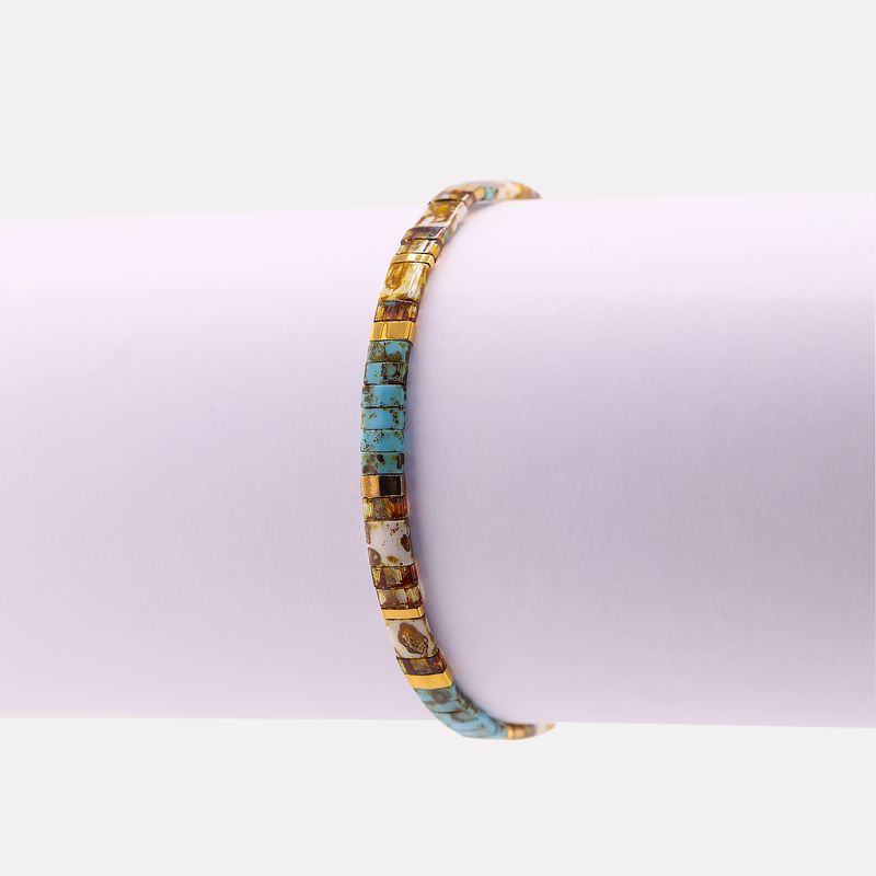 Pulsera Jeanne Mosaico Turq/cafe 17-20cm