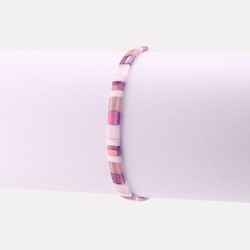 Pulsera Lavanda Mosaico Tonos 14-17cm